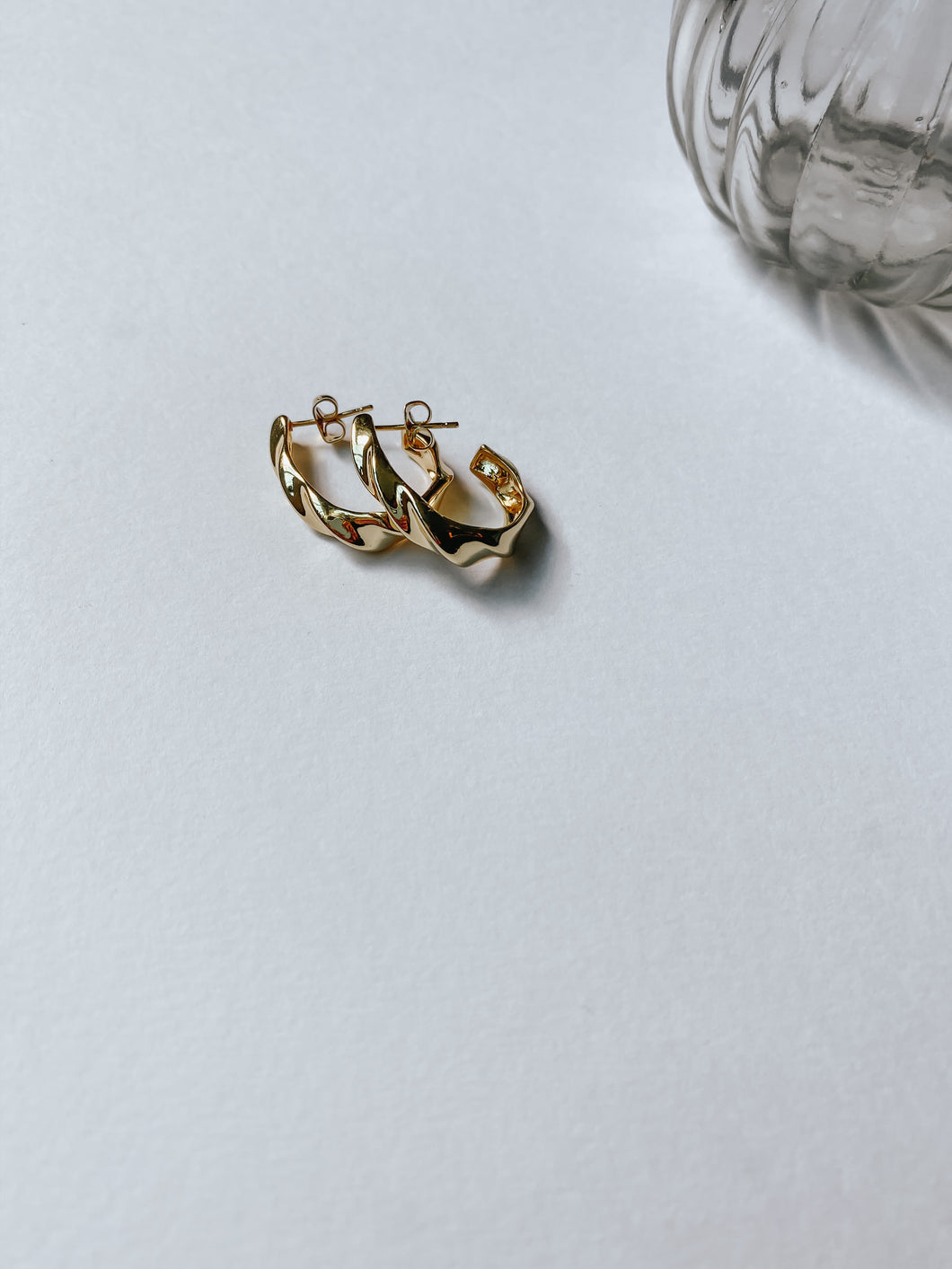 14K Gold Fill Twist Huggie Hoop